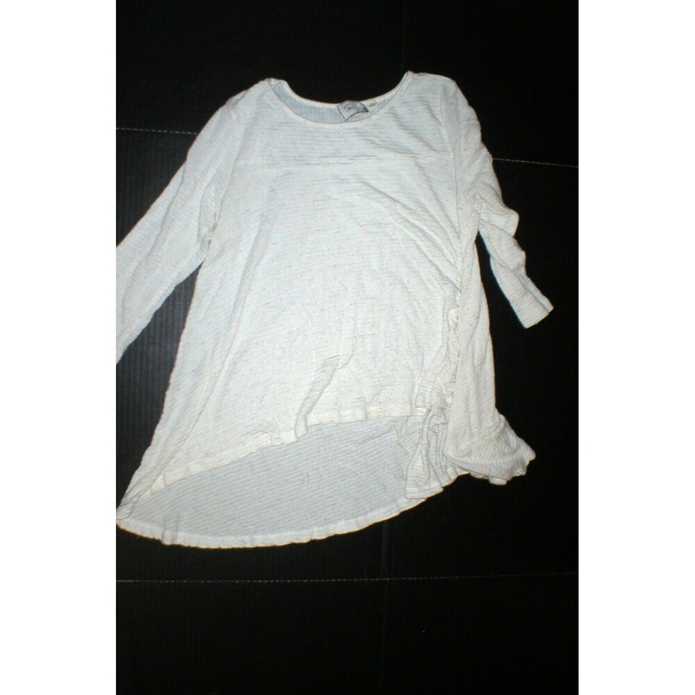 New Womens 9-h15 stcl Anthropologie Top Ivory White Rayon Blend Soft XS Tan Long